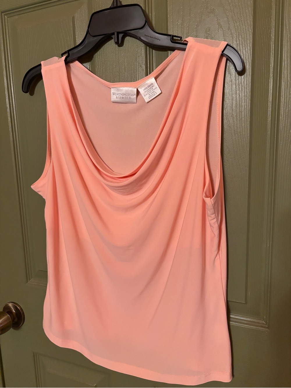 Worthington Peach Cowl Neck Sleeveless Camisole